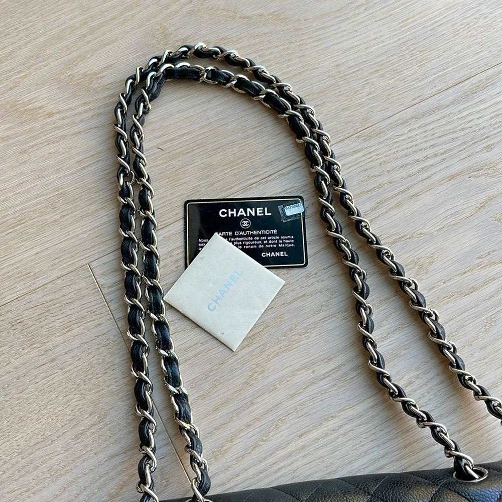 Chanel Jumbo Single Flap Black Caviar Silver Hardware - Picture 14 of 14